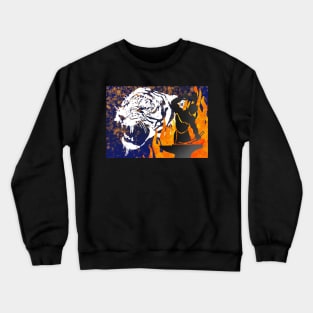 Tiger and flames Crewneck Sweatshirt